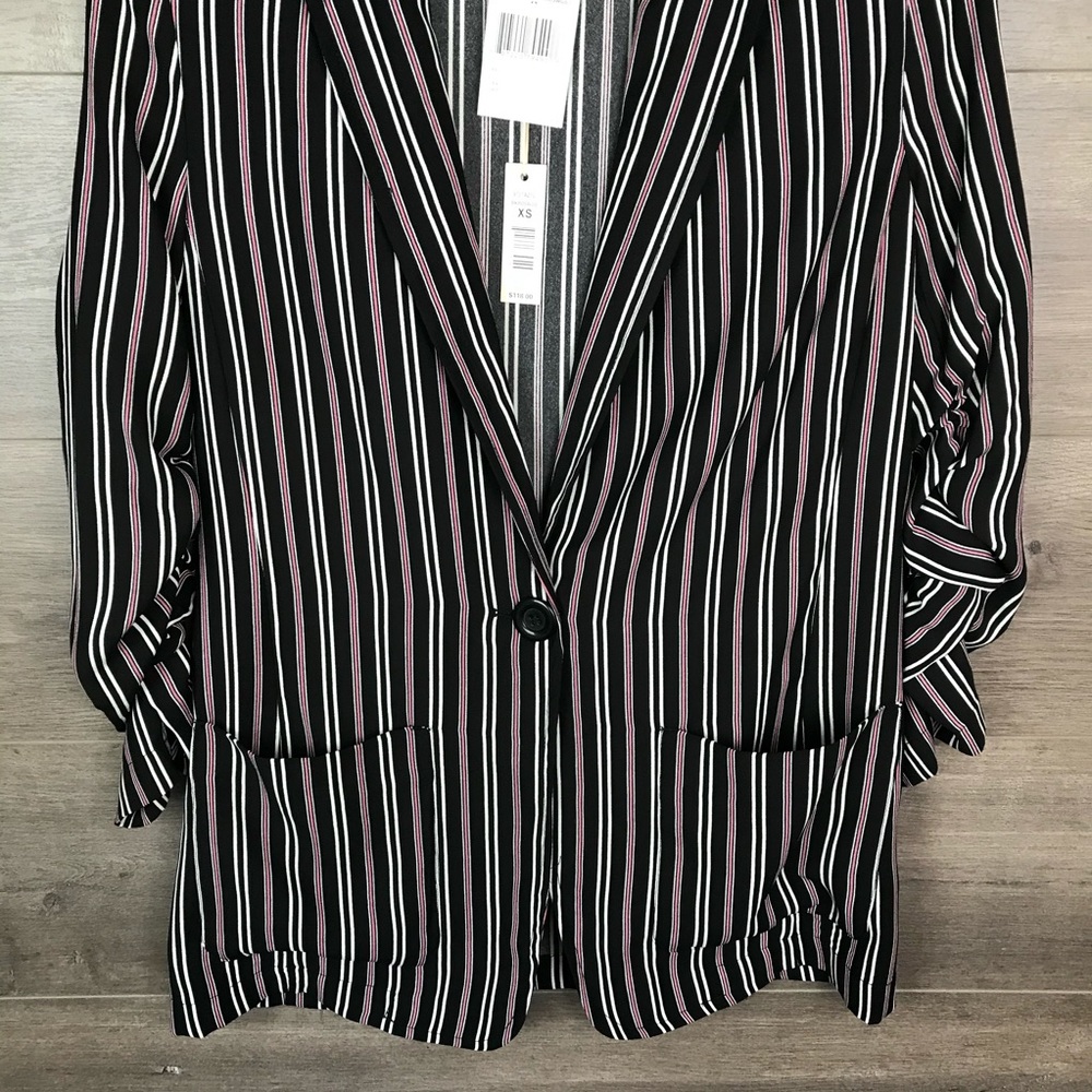 Max Studio Womens Striped Soft Notch Lapel Blazer - Picture 4 of 10